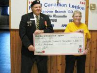 2016 Receiving Donation from Branch 130, Royal Canadian Legion